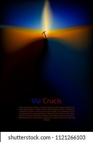 Dark background with the theme of Golgotha ​​and the cross