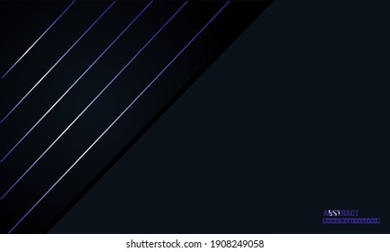 Dark background with thin line on top left in elegant blue color for banner, social media background, business card background, cover, wallpaper

