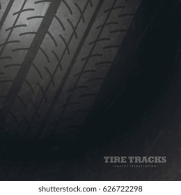 dark background with tire tracks marks