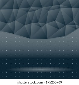 dark background of triangles in space. background with dots. shadow and light. spectacular backdrop. place your text on top