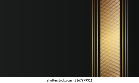 dark background vector  with golden stripes