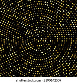 Dark background vector golden tone dots, halftone design
