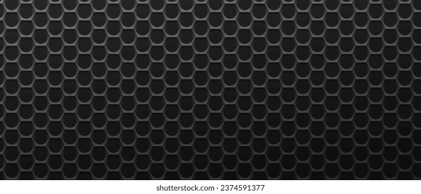 Dark background vector hexagon metal black backdrop