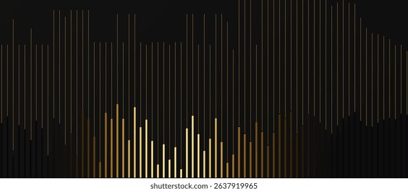 Dark Background with Vertical Bars in Shades of Brown, Tan, and Gold, Creating a Dynamic Bar Graph Pattern with Varying Heights and Closely Spaced Columns for a Modern, Abstract Data Representation