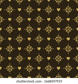 Dark background Wallpaper with a gold seamless pattern on a black background, vector image