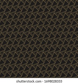 Dark background wallpaper. Modern Seamless pattern with triangles. Texture design: textiles, wallpaper, wrapping paper. Vector image.