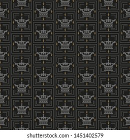 Dark background wallpaper seamless pattern. Background wallpaper in royal style for your design. Vector image