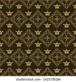 Dark background wallpaper seamless in royal style for your design vector image
