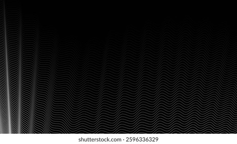 Dark background with wavy lines abstract for fabric style or backdrop