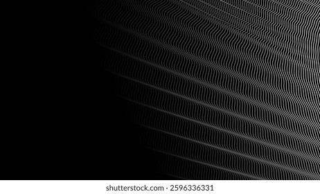Dark background with wavy lines abstract for fabric style or backdrop