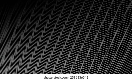 Dark background with wavy lines abstract for fabric style or backdrop