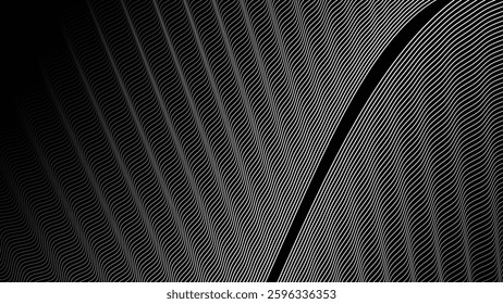 Dark background with wavy lines abstract for fabric style or backdrop
