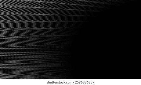 Dark background with wavy lines abstract for fabric style or backdrop