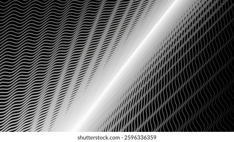 Dark background with wavy lines abstract for fabric style or backdrop