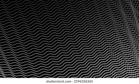 Dark background with wavy lines abstract for fabric style or backdrop