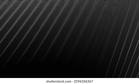 Dark background with wavy lines abstract for fabric style or backdrop