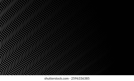 Dark background with wavy lines abstract for fabric style or backdrop