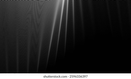 Dark background with wavy lines abstract for fabric style or backdrop