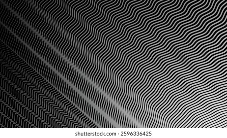 Dark background with wavy lines abstract for fabric style or backdrop