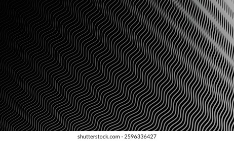 Dark background with wavy lines abstract for fabric style or backdrop