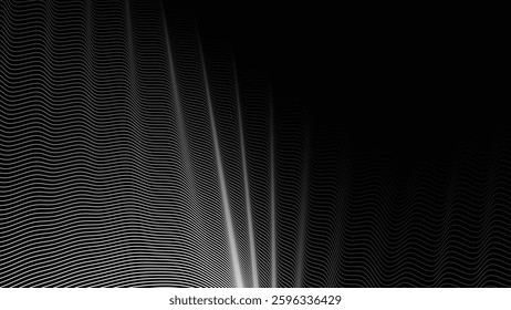 Dark background with wavy lines abstract for fabric style or backdrop