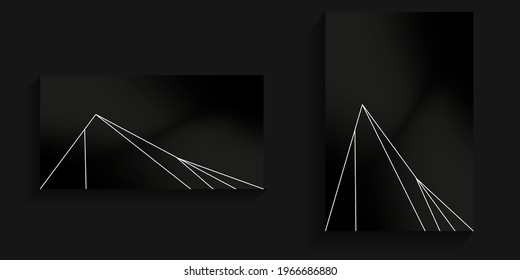 Dark background with white abstract lines for banners, social media backgrounds, card backgrounds, covers