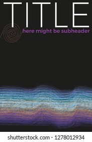 Dark background with white and multicolored line structures and title
