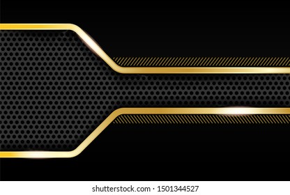 dark background withgolden abstract shapes vector