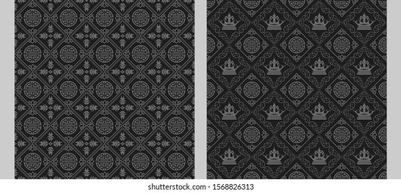 Dark backgrounds. Chinese and Japanese style. Vector illustration