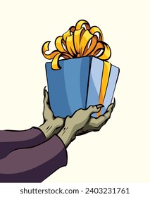 Darky malo cruel tentación siniestra mujer dedo oculto garra nevada muerte deseo papel blanco vacío espacio de texto vista Avaricia temible júbilo varón niño tomar esconder día libre jornadas de Navidad icono de signo de sketch retro arte