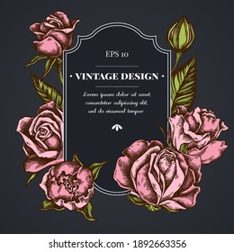 Diseño de insignias oscuras con rosas