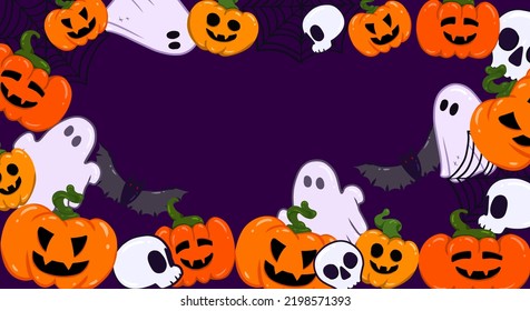 Cartel oscuro con Hallowen. Arte vectorial