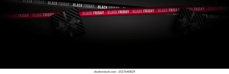 Dark banner with red accents for Black Friday sales promotion.