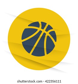 Dark Basketball icon label on wrinkled paper