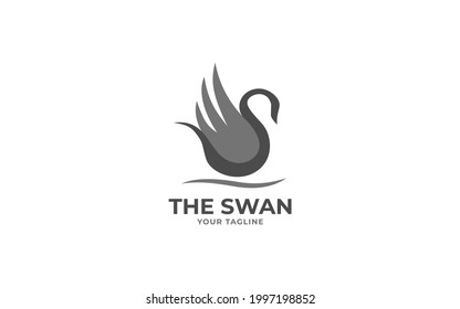 Dark Beauty Swan Sign Symbol Logo