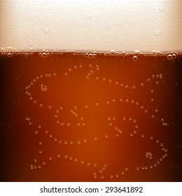dark beer background with fish from bubbles