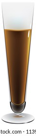 Dark beer in a high glass goblet
