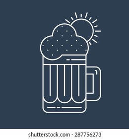 Dark beer mug, refreshing drink, beer fest, bar pub identity