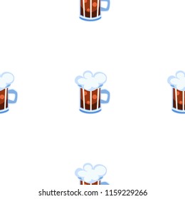Dark beer mug seamless pattern cartoon vector seamless pattern