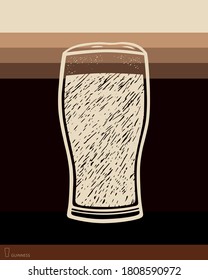 Dark beer poster. Beer glass on a beer background. For bars and fun.