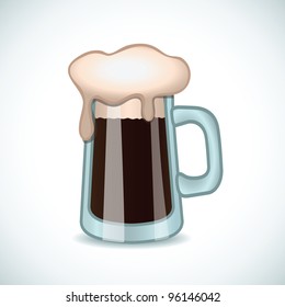 Dark beer. Vector illustration.