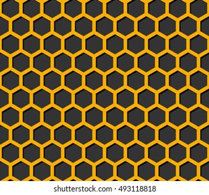 Dark bee's honeycomb illustration. Dark abstract background with honeycomb pattern.