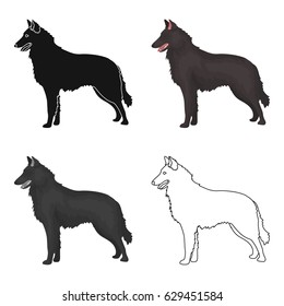 The dark Belgian wolf. Belgium single icon in cartoon style vector symbol stock illustration.
