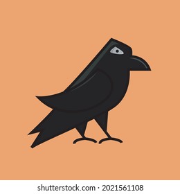 Dark bird halloween flat vector