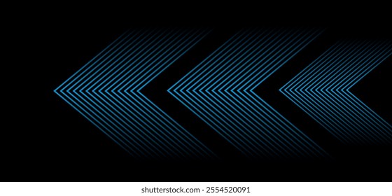 Dark black abstract background with 3D colour geometric glowing lines pattern vector illustration eps10.