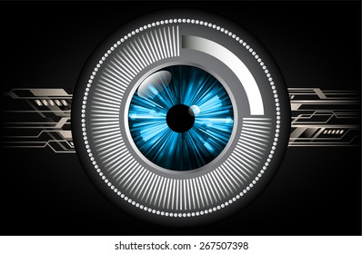 dark black abstract background. circles of glowing pixels, concentric circles. vector illustration. digital. Light Technology for computer graphic website internet. circuit. blue eye