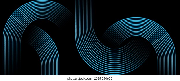 Dark black abstract background with geometric glowing carb lines vector illustration eps10. Dynamic shapes composition design pattern. Perfect for modern projects,basktop wallpaper, business, poster.