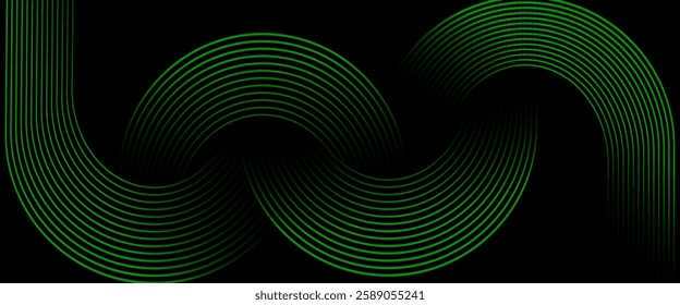 Dark black abstract background with geometric glowing carb lines vector illustration eps10. Dynamic shapes composition design pattern. Perfect for modern projects,basktop wallpaper, business, poster.