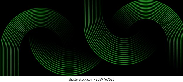 Dark black abstract background with geometric glowing carb lines vector illustration eps10. Dynamic shapes composition design pattern. Perfect for modern projects,basktop wallpaper, business, poster.