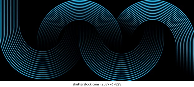 Dark black abstract background with geometric glowing carb lines vector illustration eps10. Dynamic shapes composition design pattern. Perfect for modern projects,basktop wallpaper, business, poster.